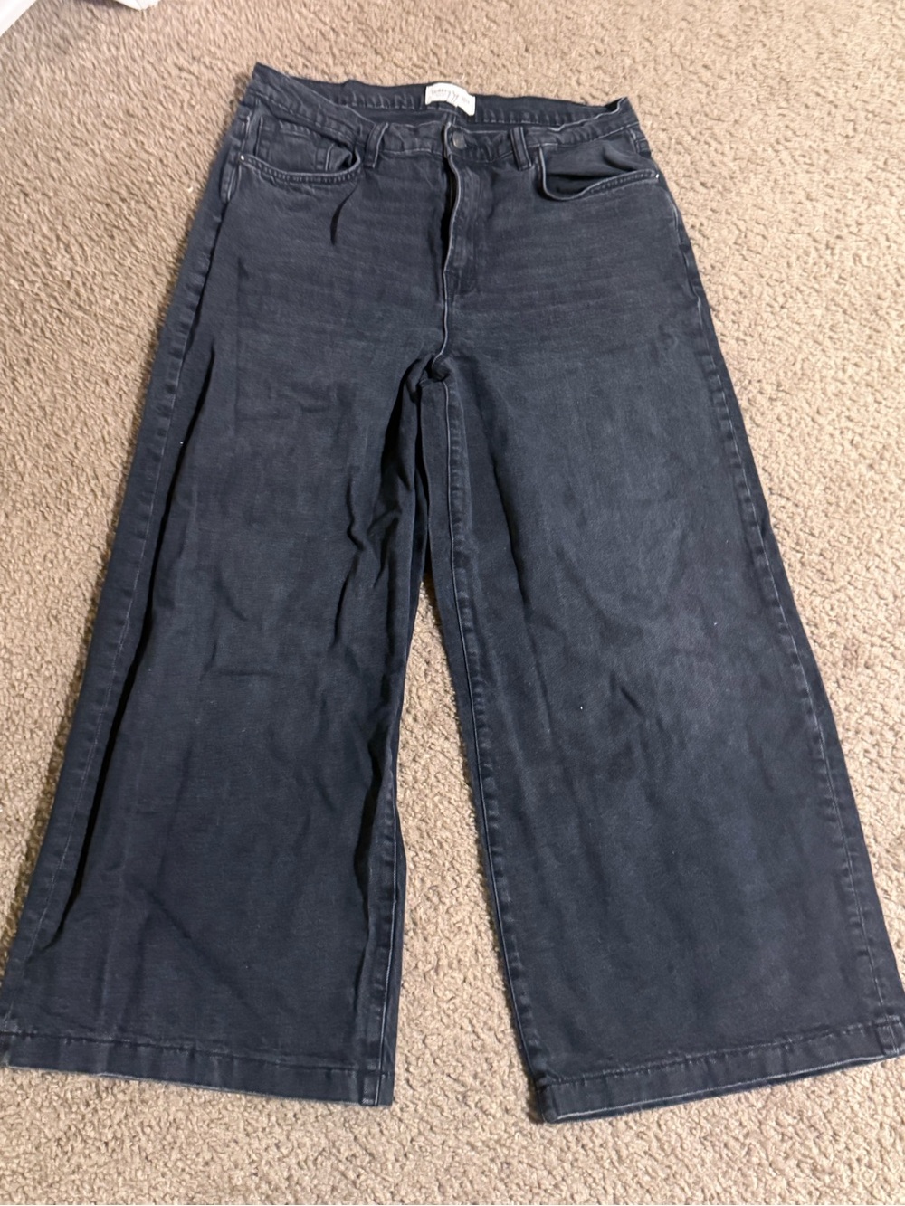 Current/Elliott Black Wide Leg Jeans